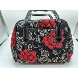 Retired Vera Bradley Limited Edition Black & Red Floral Jacquard Handbag Limited